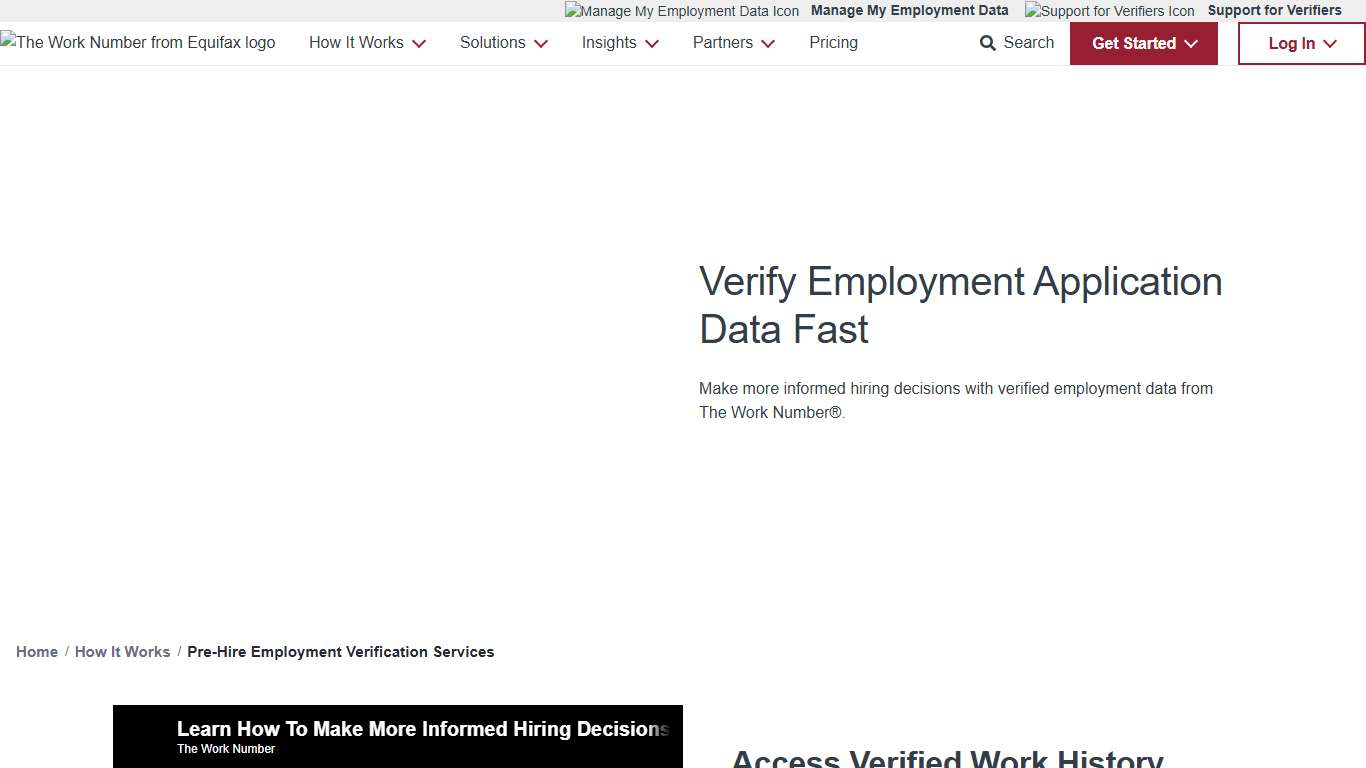 Pre-Employment Verifications & Work History The Work Number